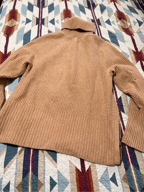 LL Bean Cozy Camel Turtleneck Knit Sweater